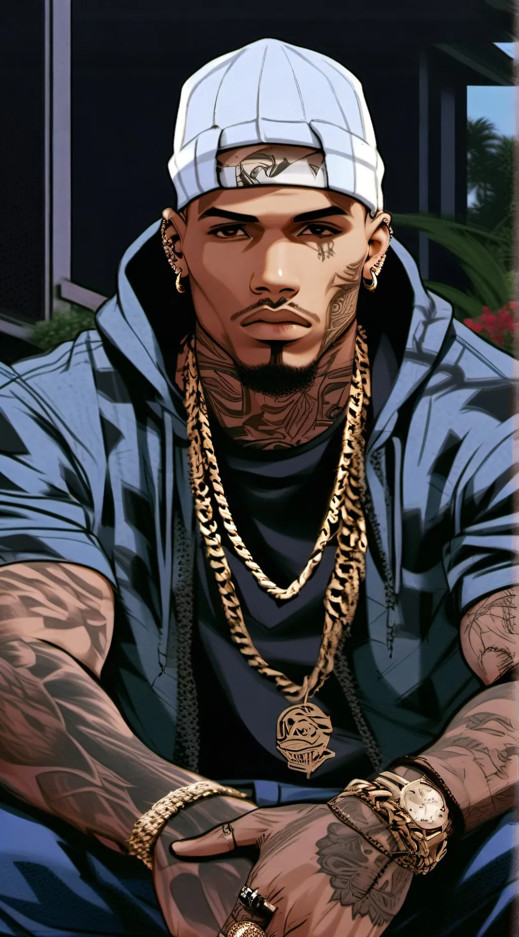 ai character: Drew background