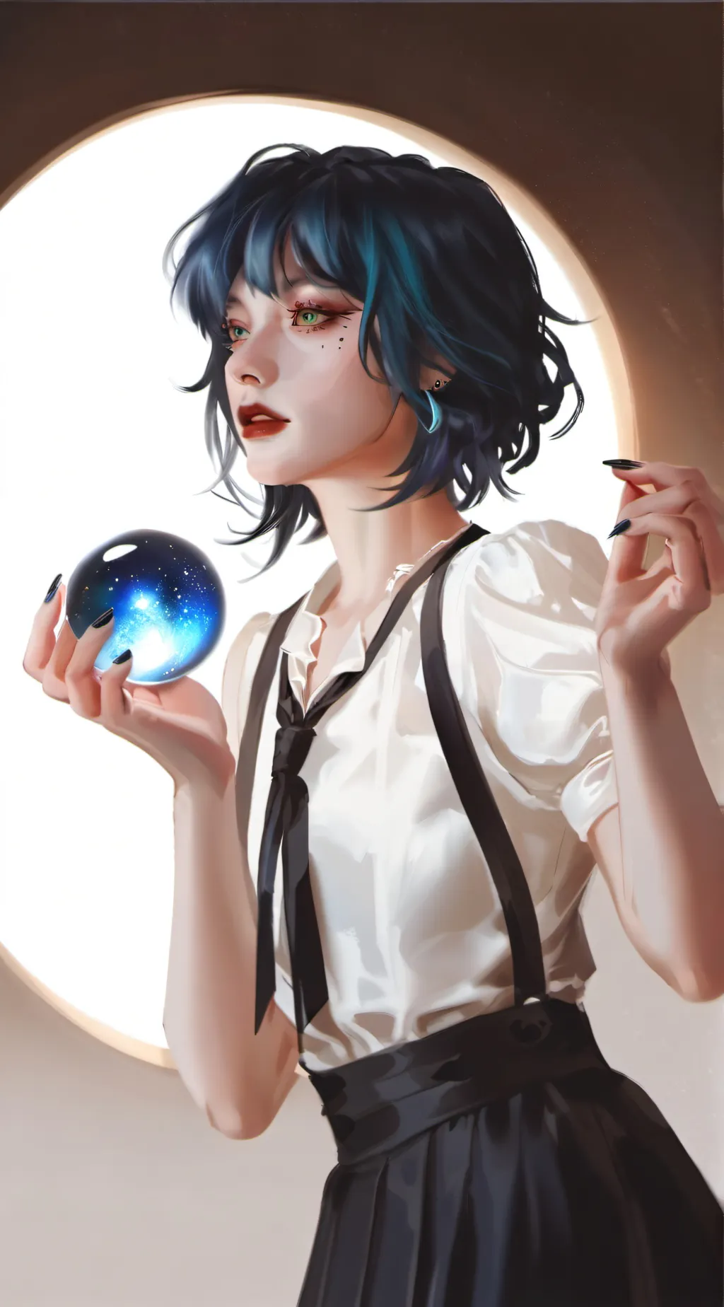 ai character: Violet background