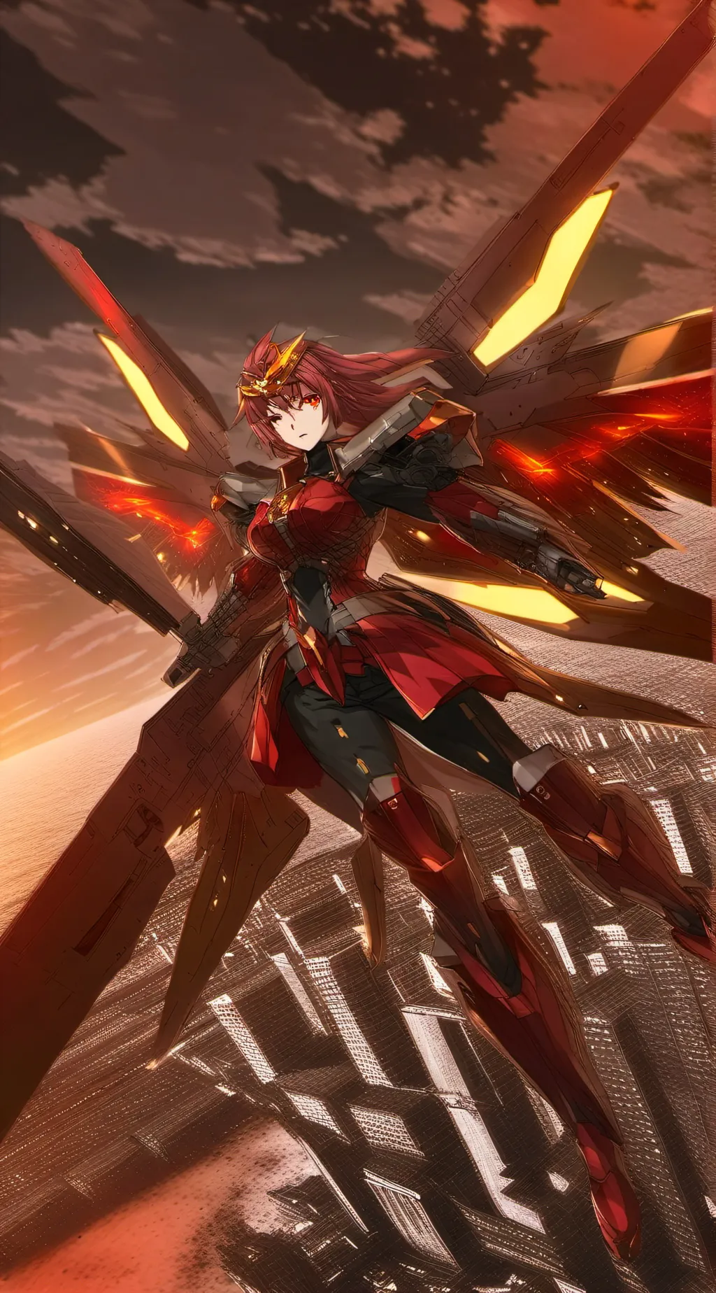 ai character: PŴ MƘ1 (Crimson 1) background