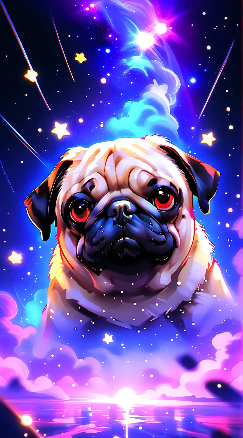ai character: Space pug background