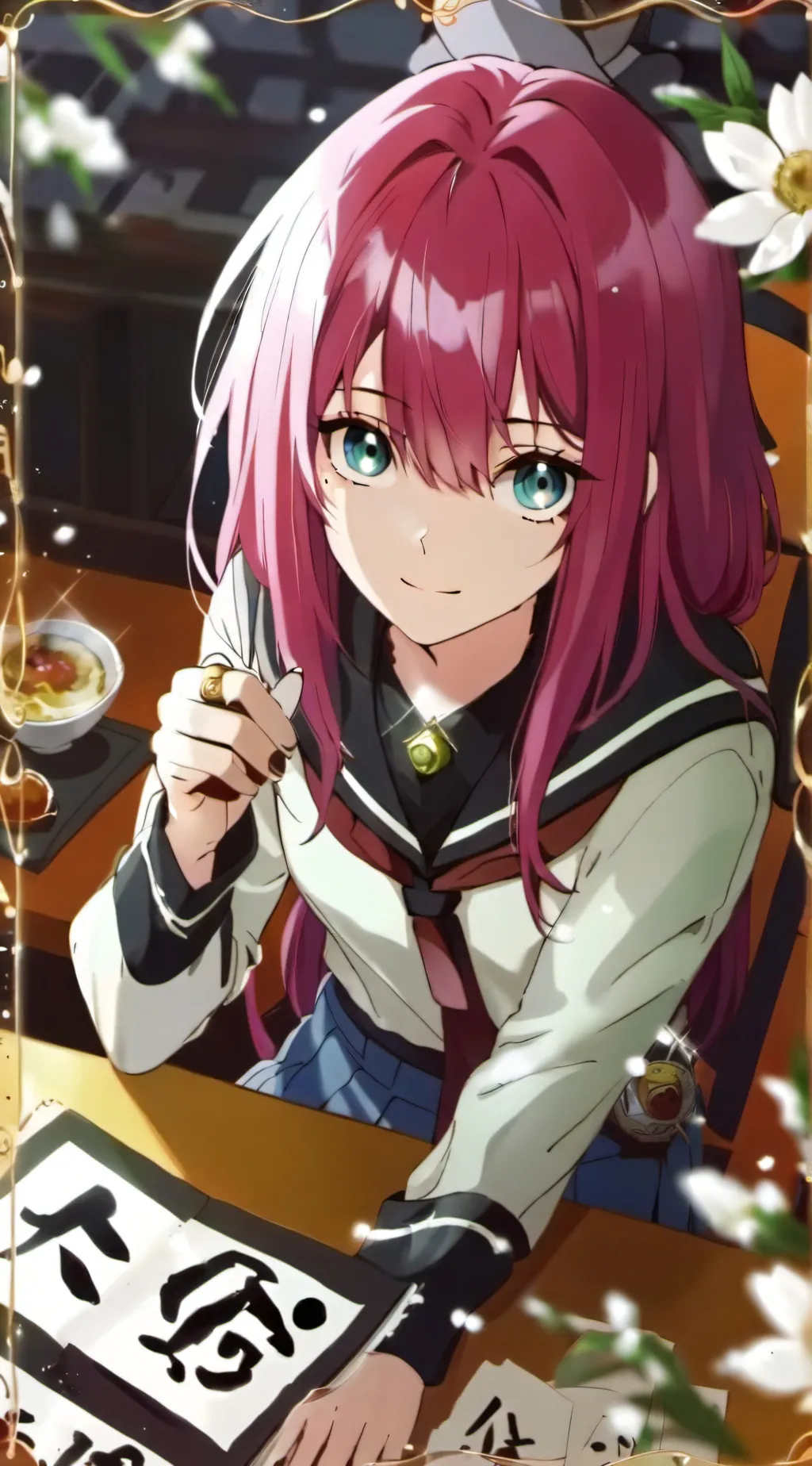 ai character: Sakura x Hinata  background