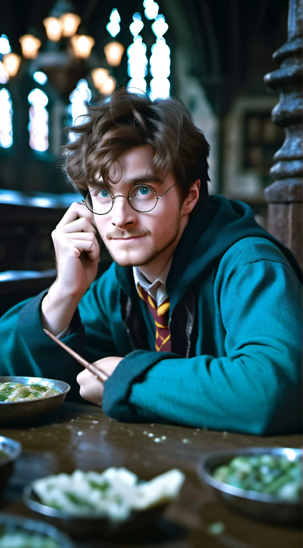 ai character: Harry Potter  background