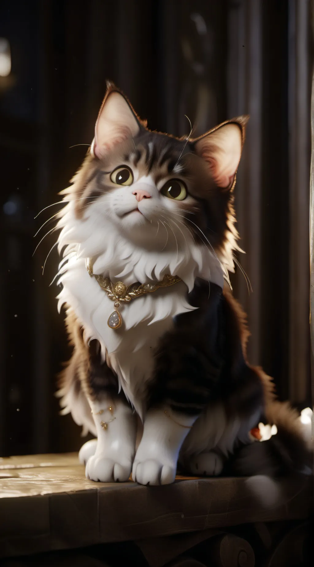 ai character: scary Cute cat background