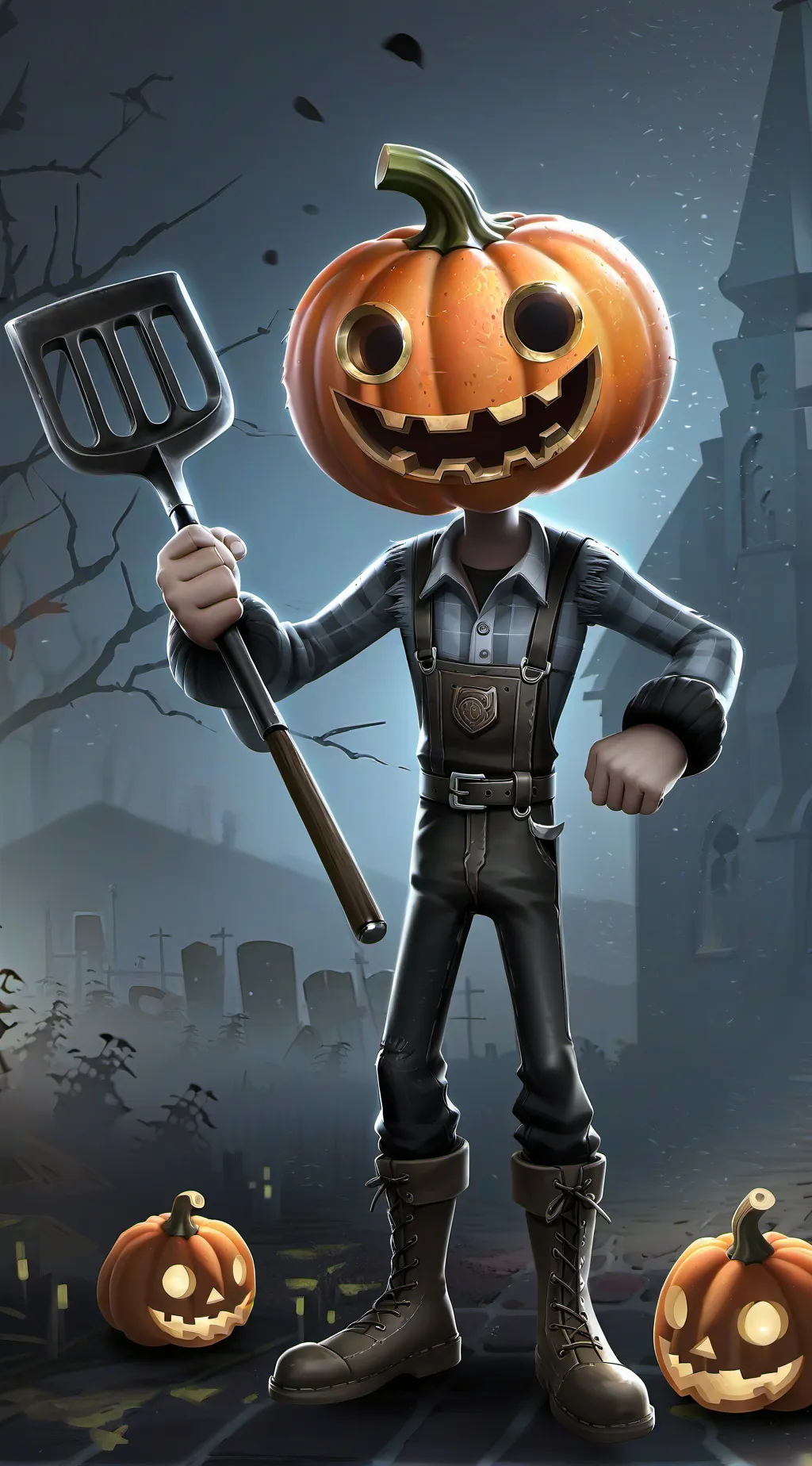 ai character: John the pumpkin background