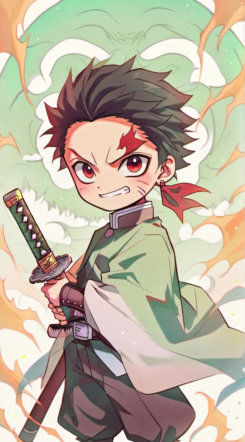 ai character: tanjiro  background