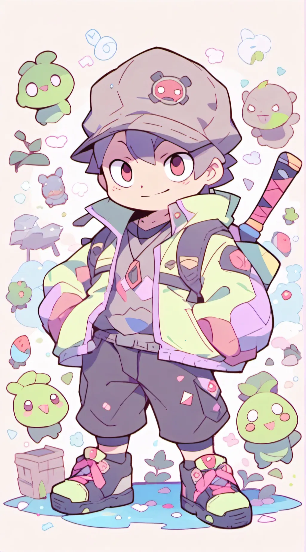 ai character: Captured turtle  background
