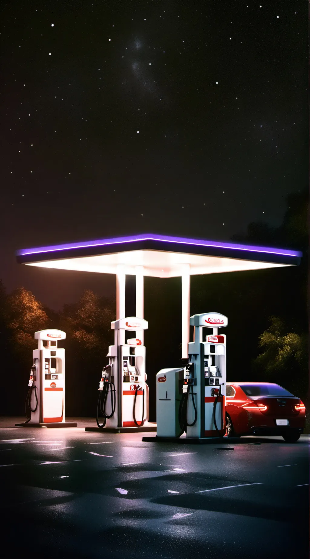 ai character: Gas station  background