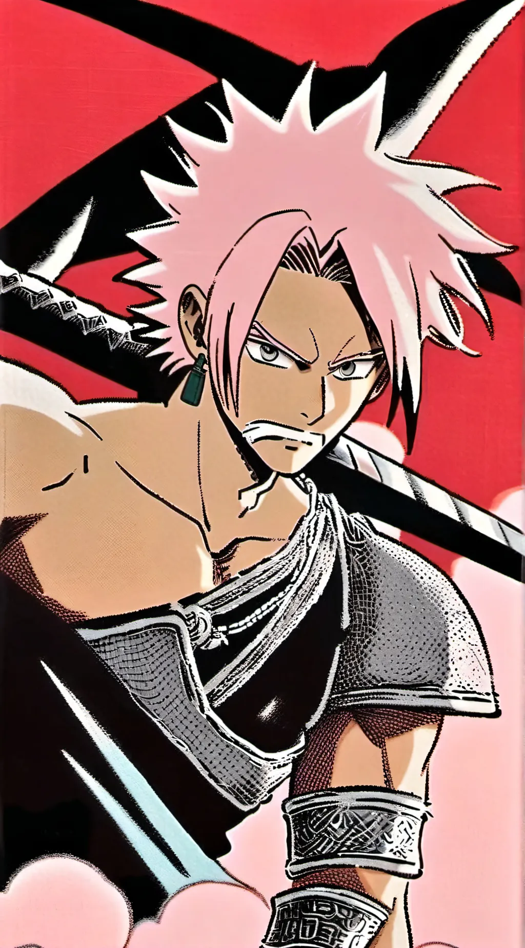 ai character: fake cloud strife background