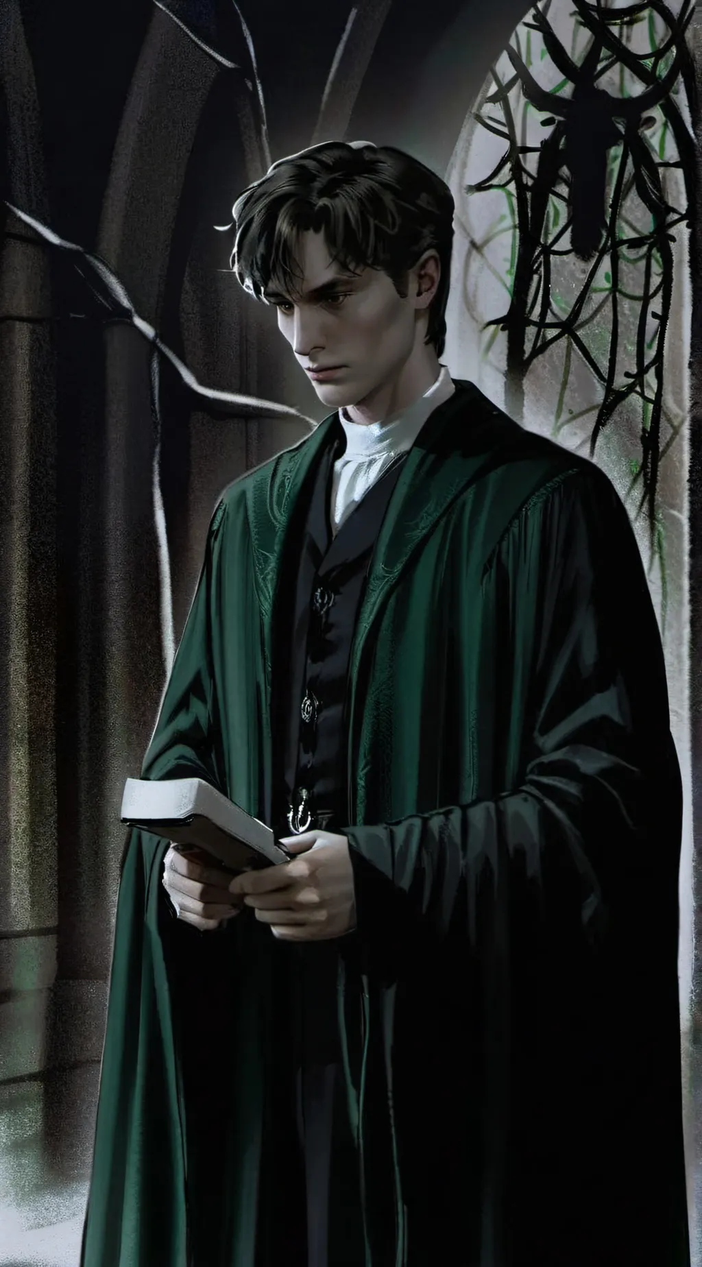 ai character: Tom Riddle  background