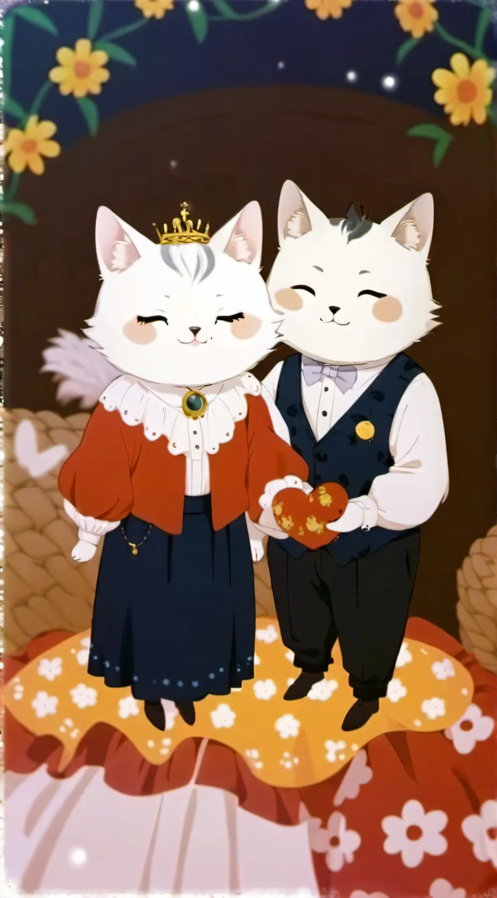 ai character: Smiling critters  background