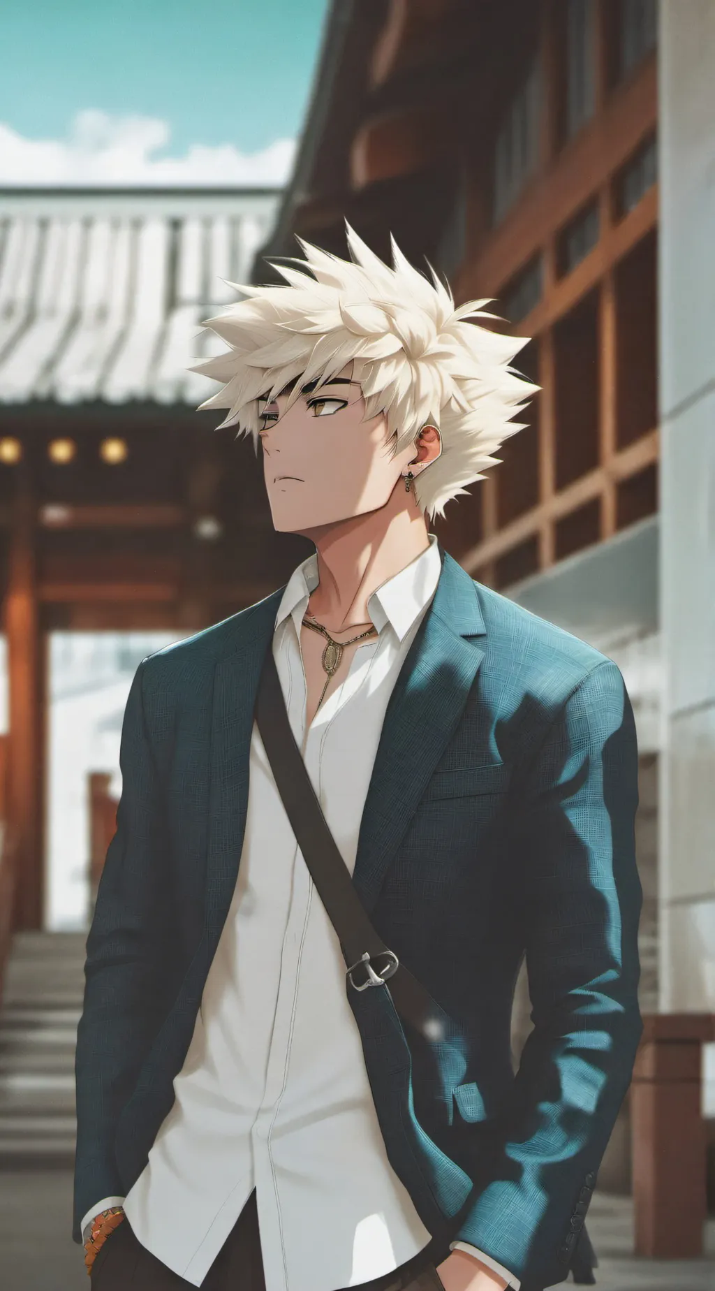 ai character: Bakugo.  background