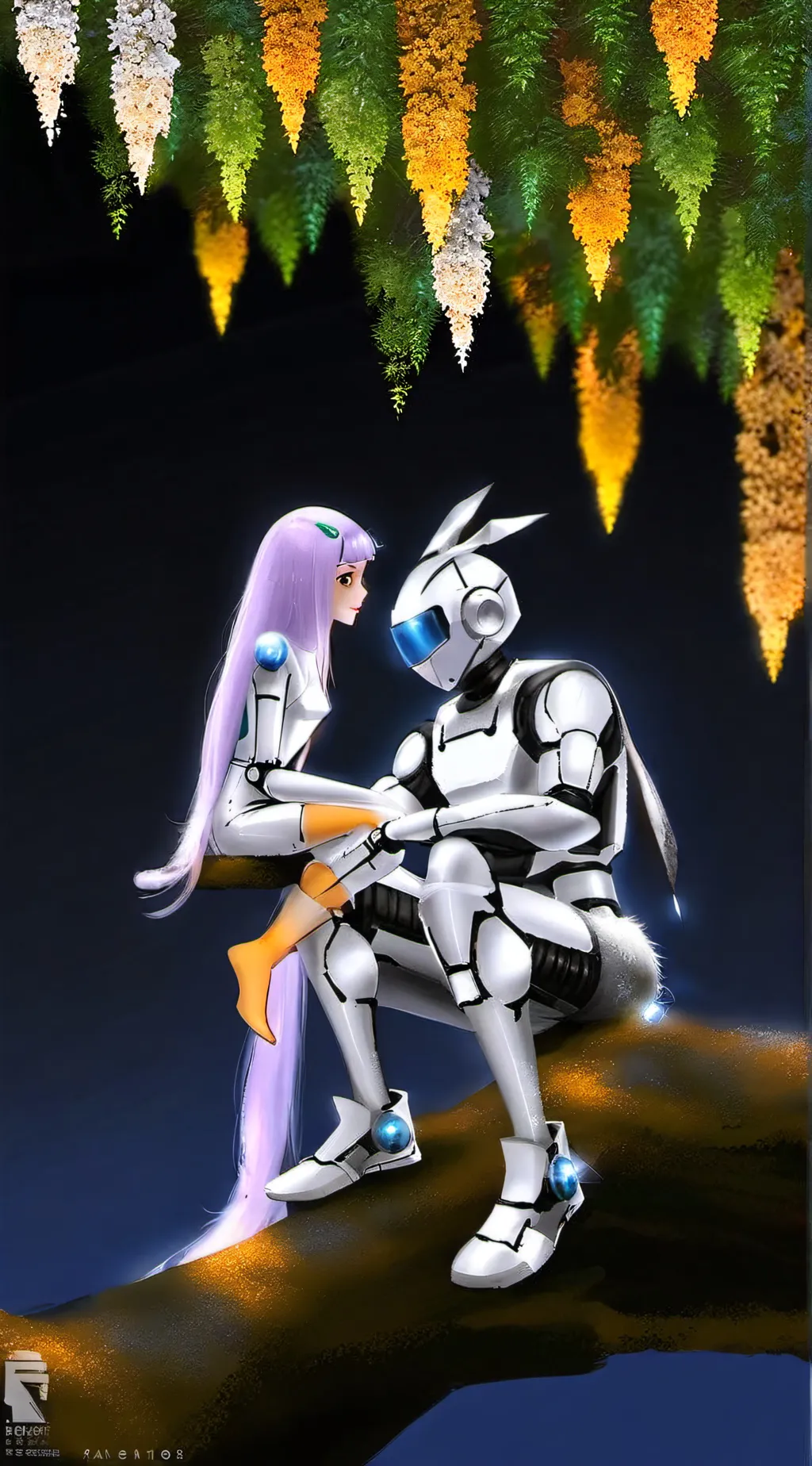 ai character: omz and crystal background