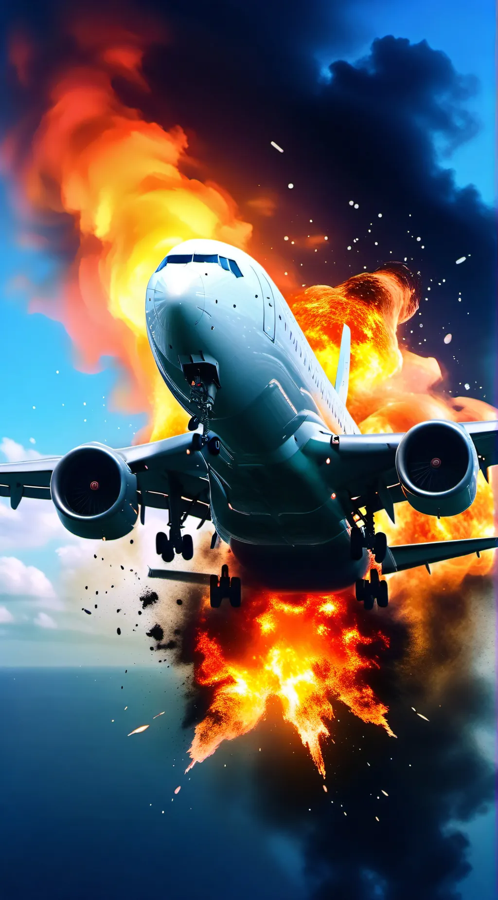 ai character: Airplane crash  background