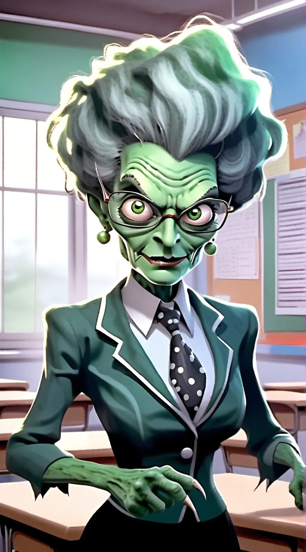 ai character: Mrs. Green  background