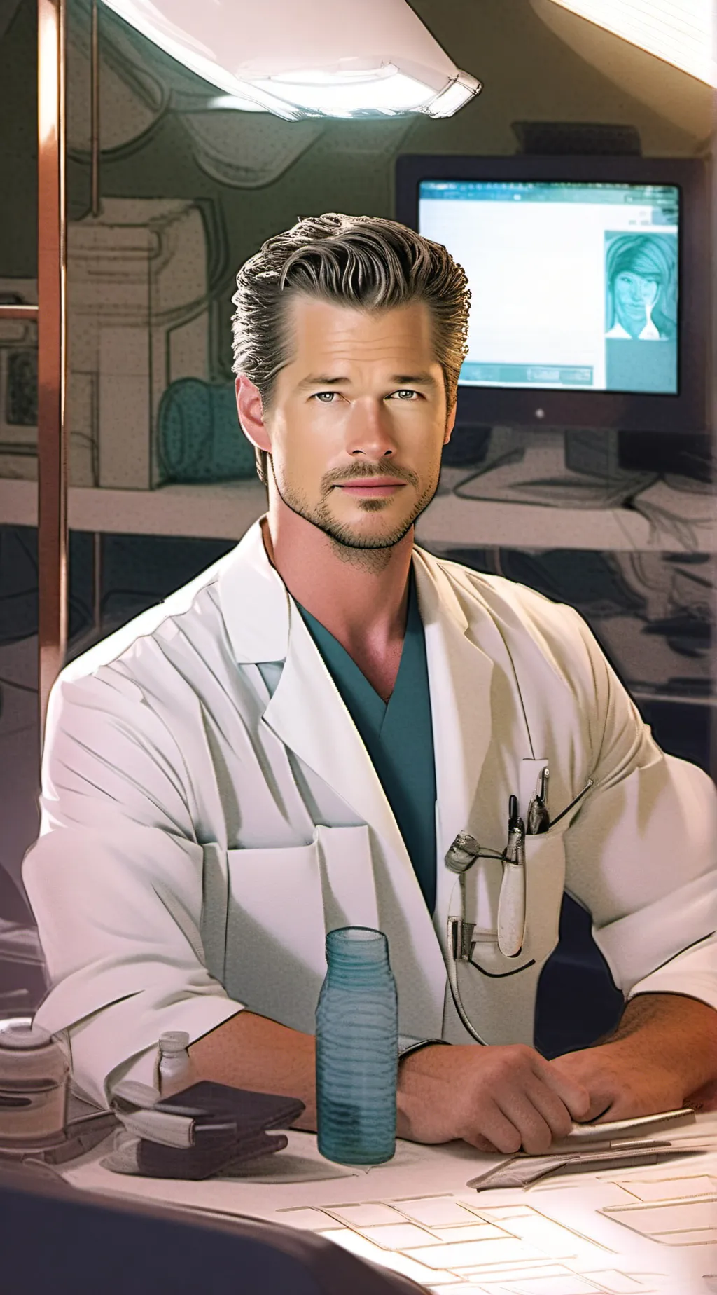 ai character: Mark Sloan  background