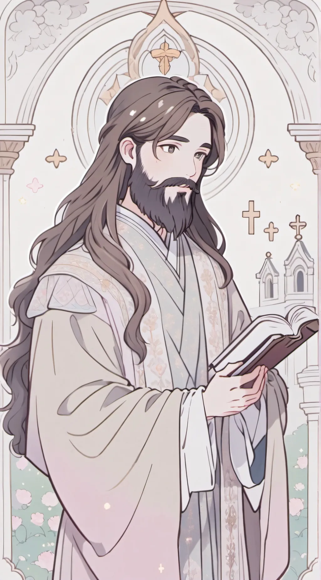 ai character: Jesus  background