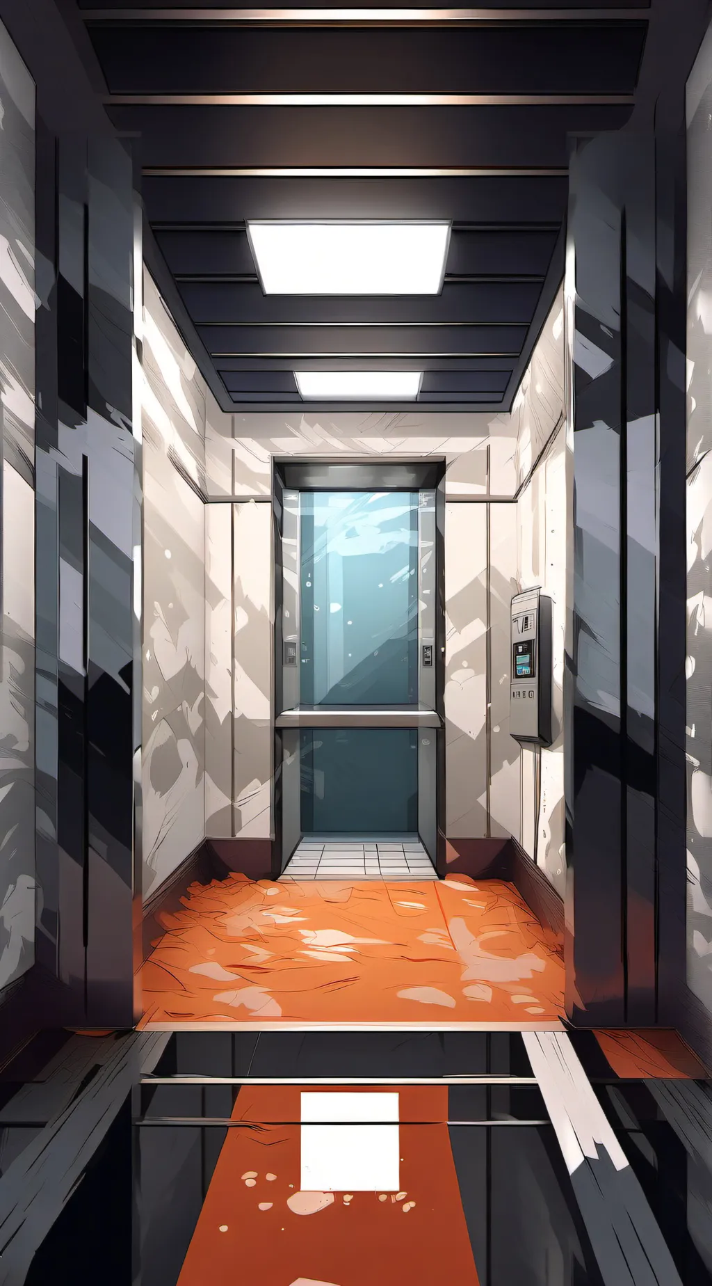 ai character: Mha elevator  background
