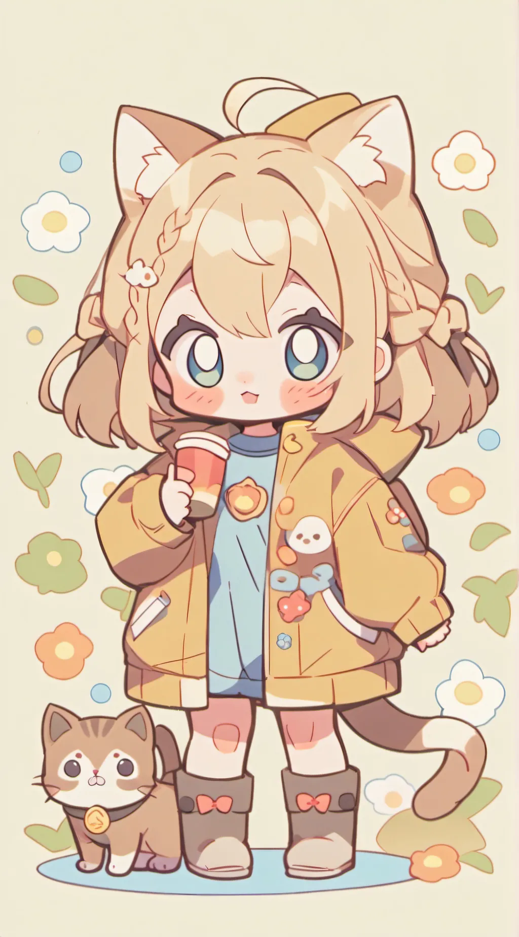 ai character: crumble and cate background