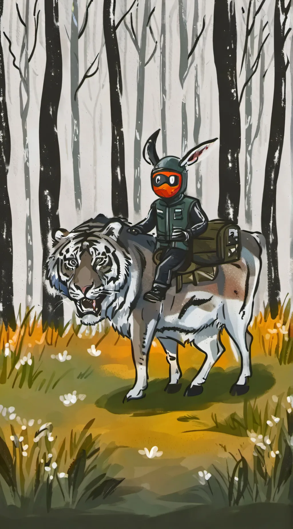 ai character: A man tiger background