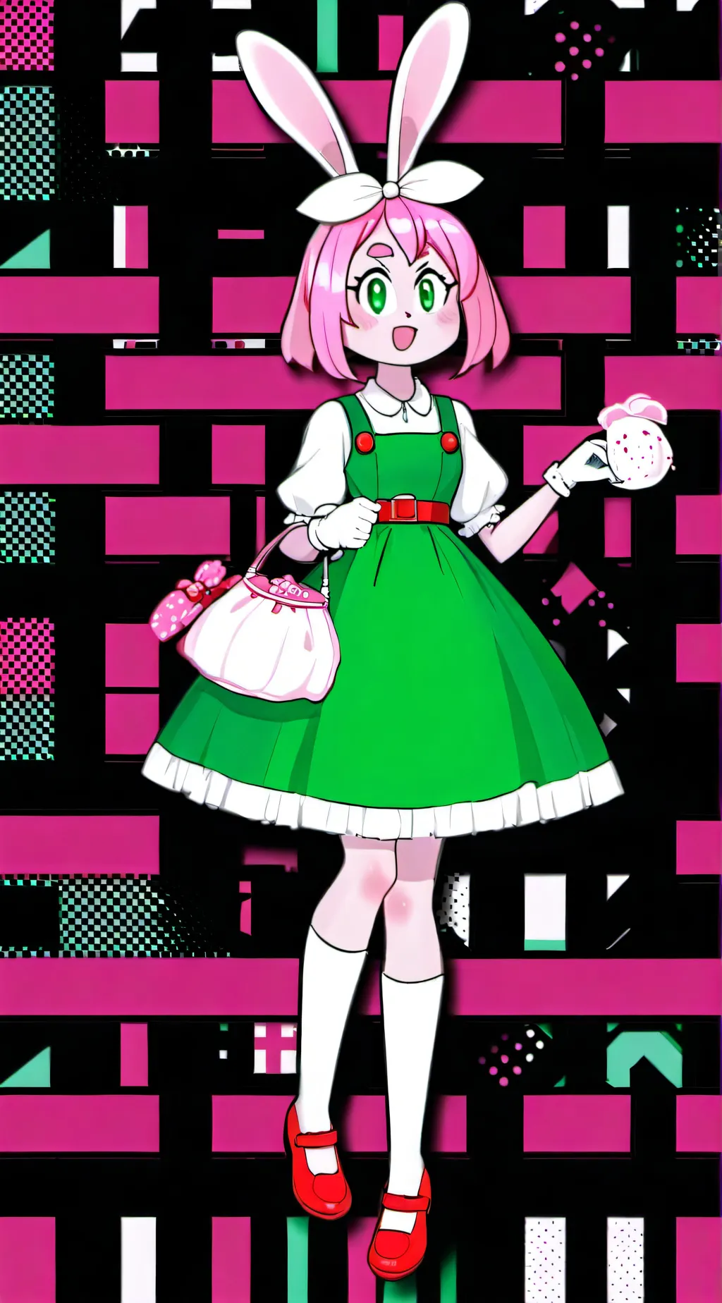 ai character: Rosey the rabbit  background