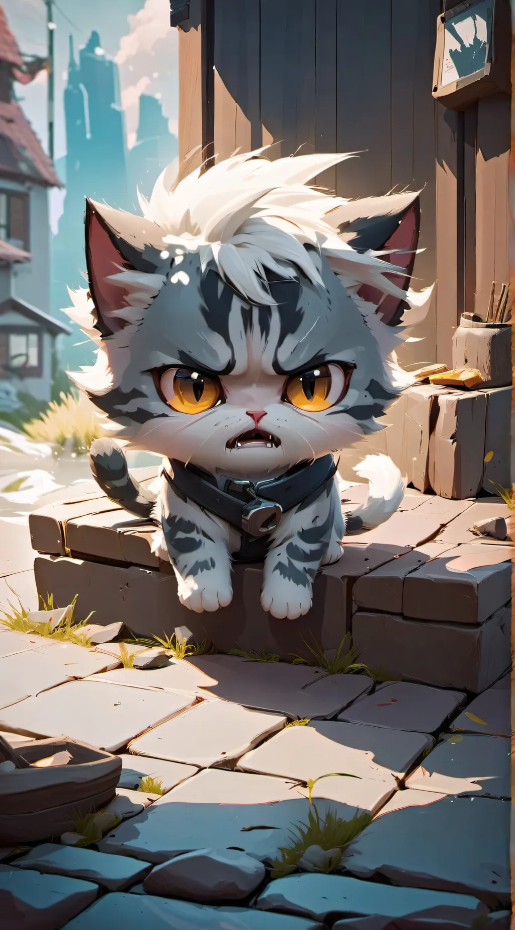 ai character: Angry cat background