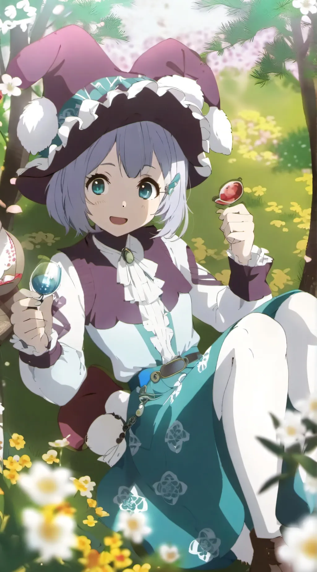 ai character: Violet background