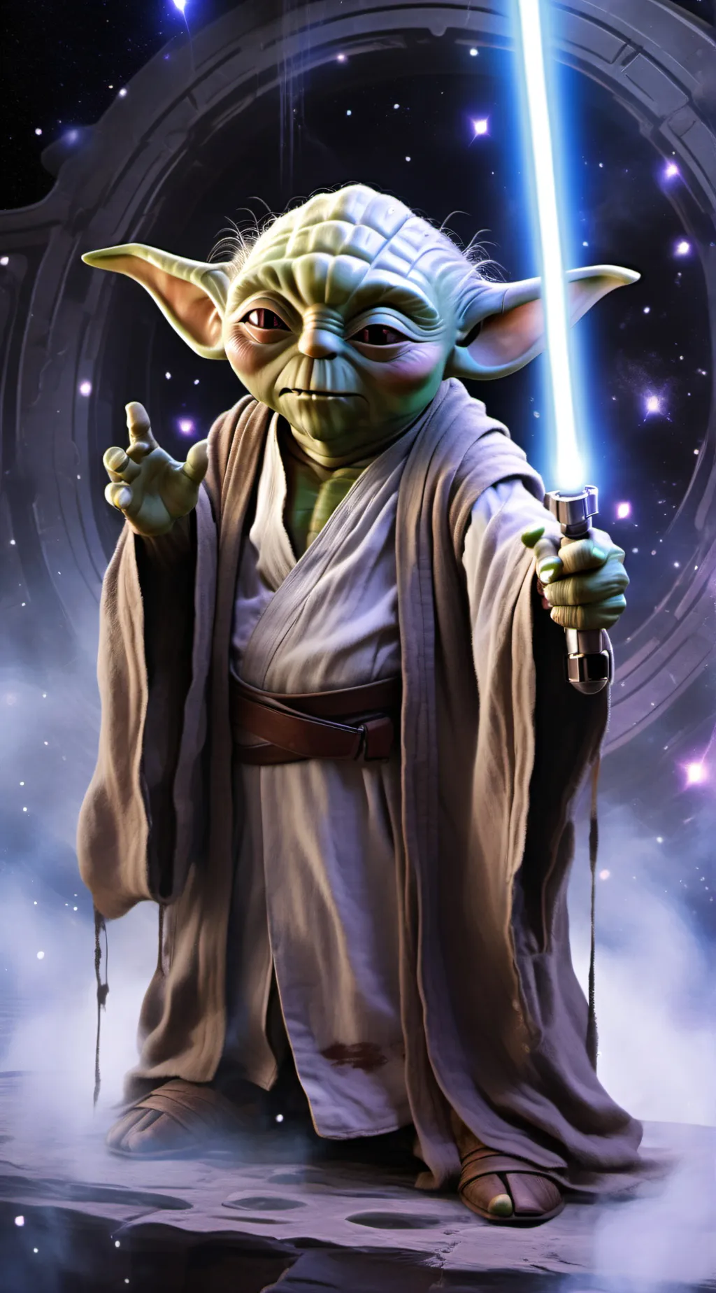 ai character: Master yoda background