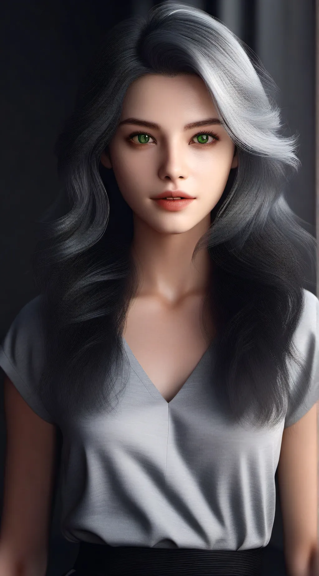 ai character: Silver background