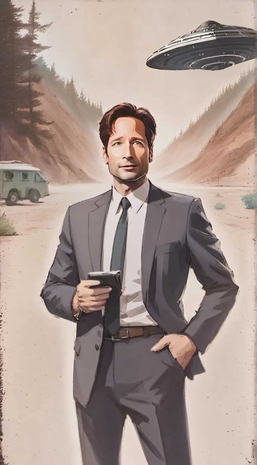 ai character: Fox Mulder. 😍  background