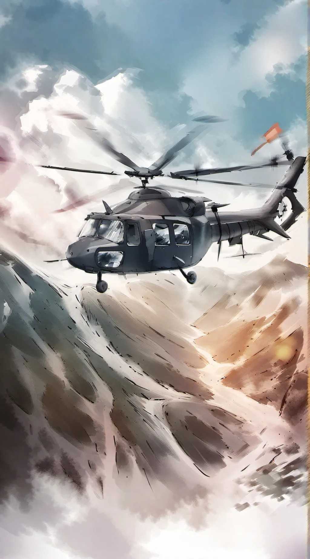 ai character: border helicopter  background