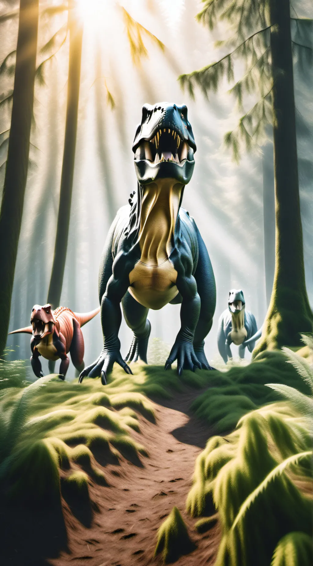ai character: Dino forest RP background