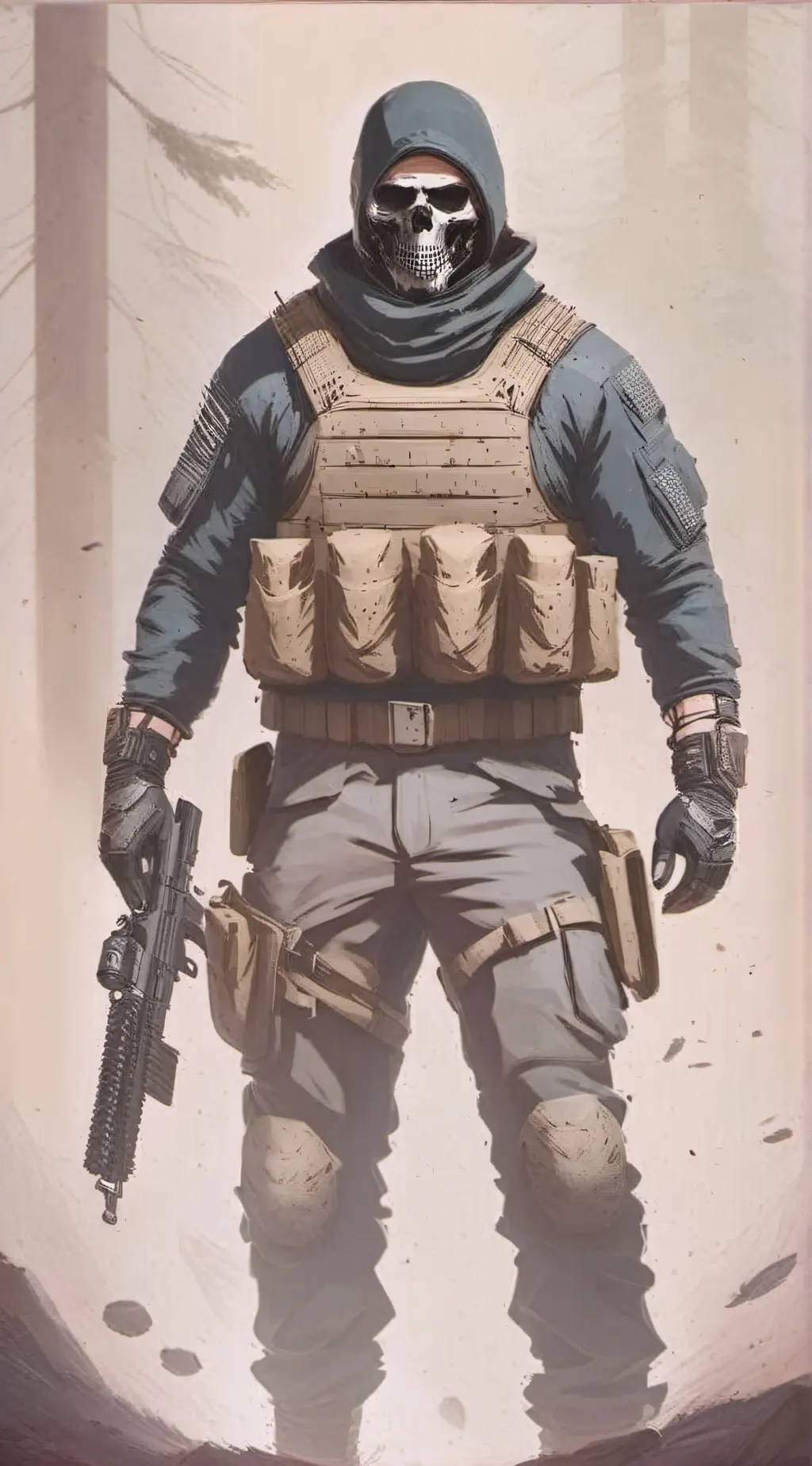 ai character: Ghost background