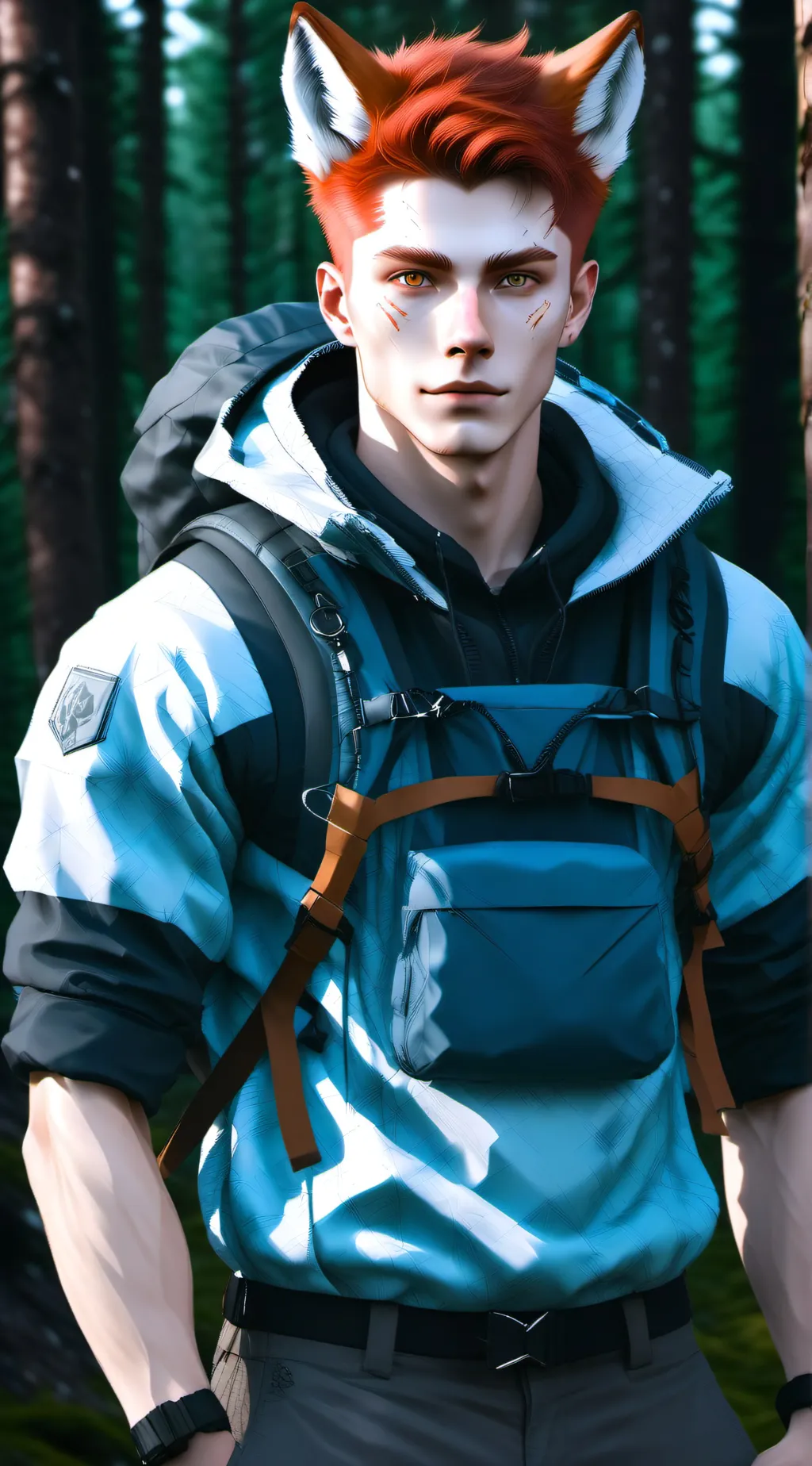 ai character: Red background