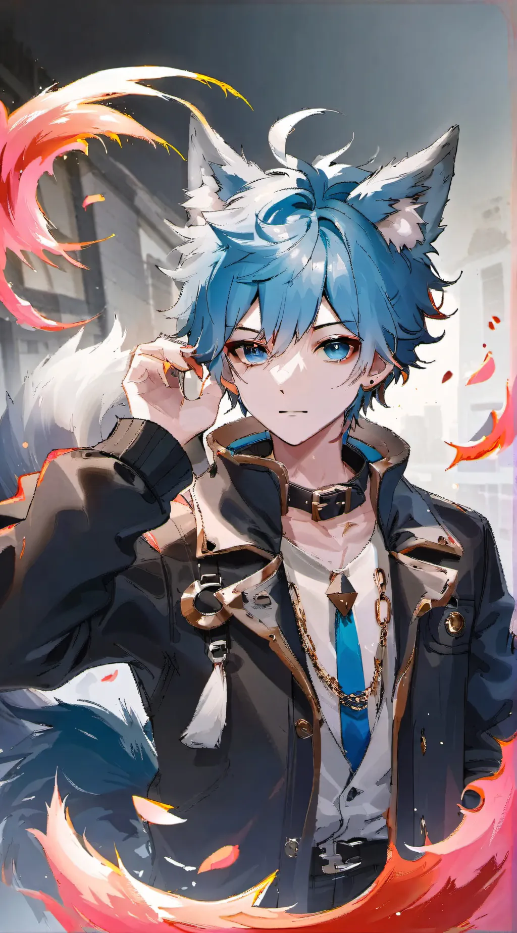 ai character: ♡~\\Blue fire//~♡ background