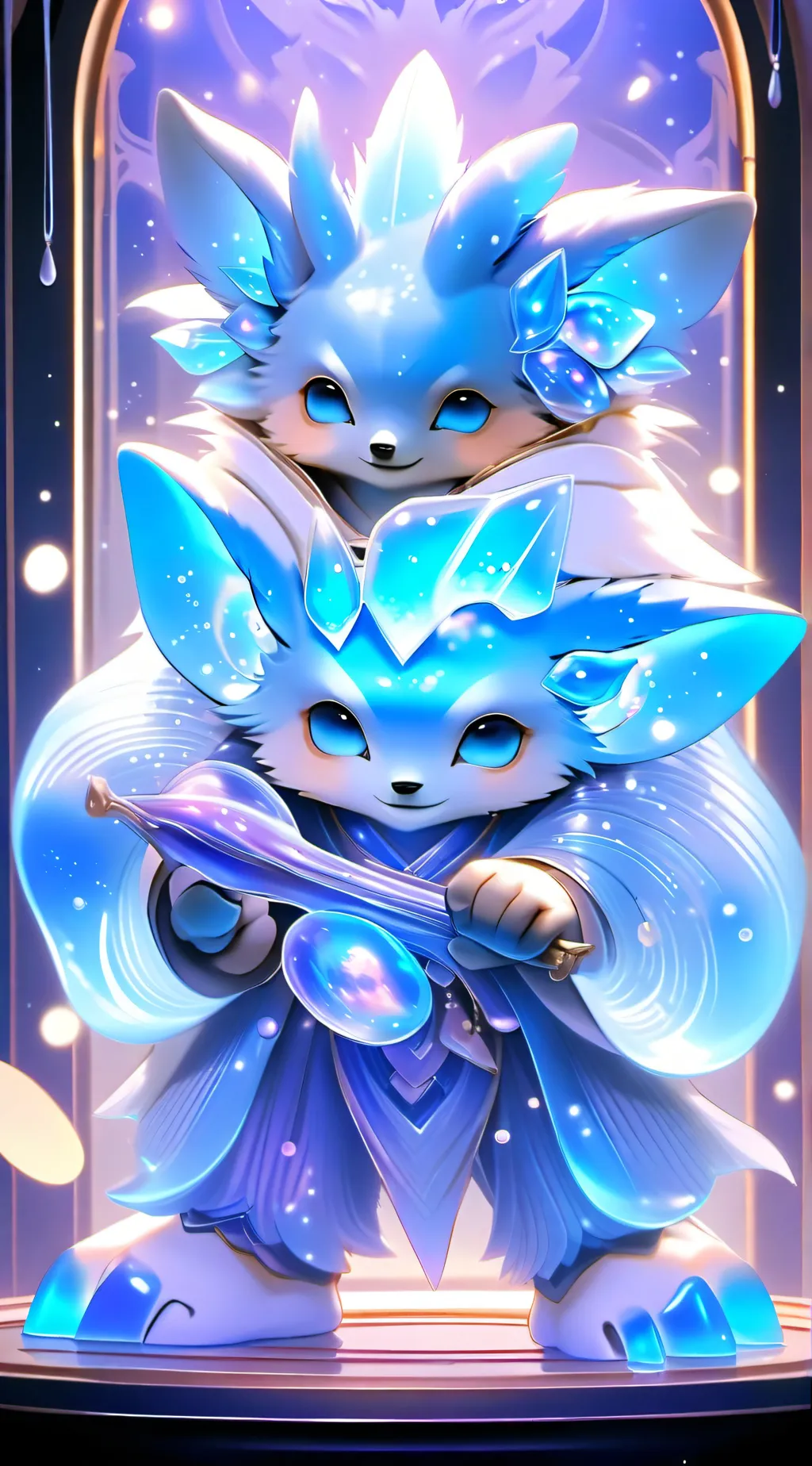 ai character: Ice fox background