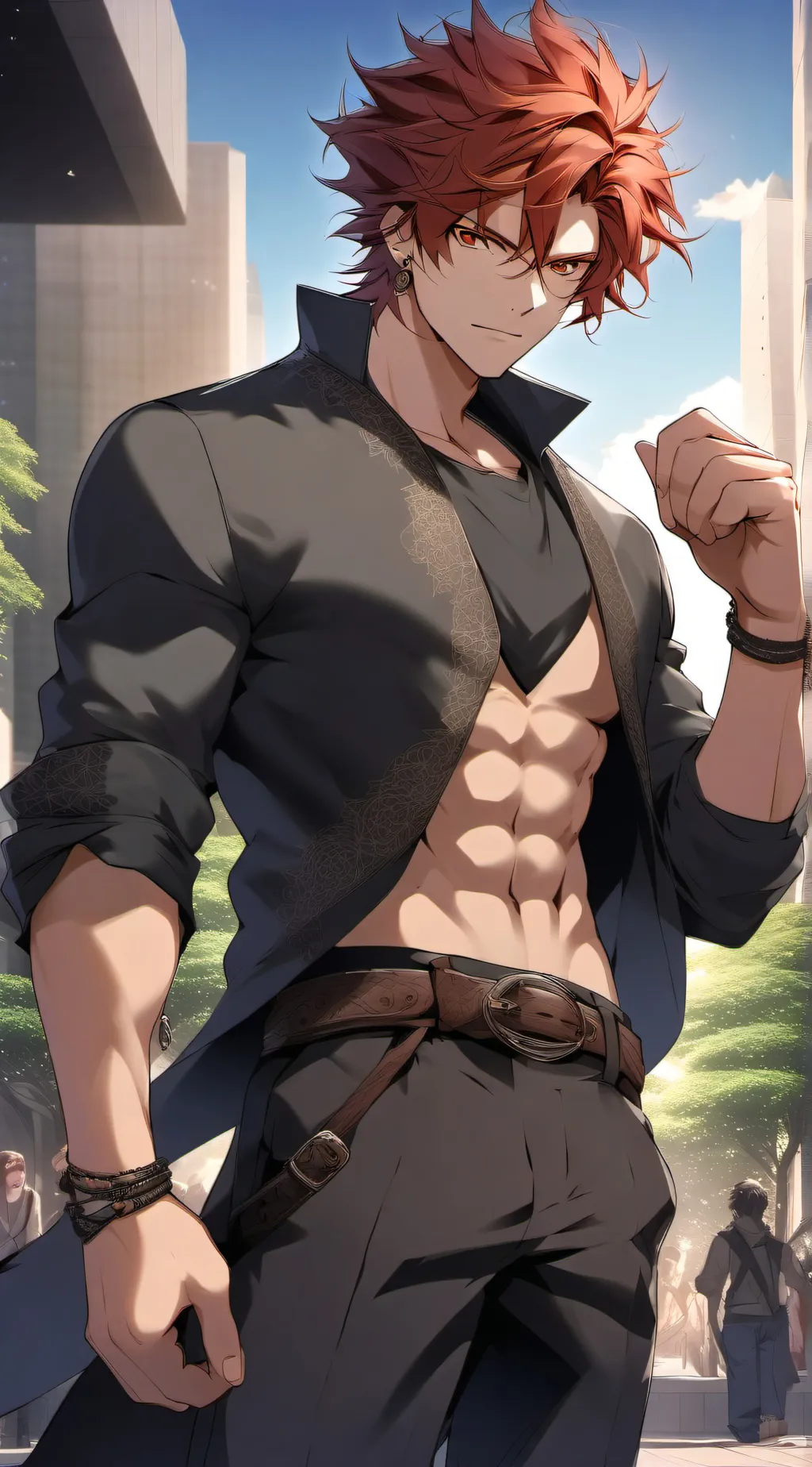 ai character: Yugiro Hanma  background