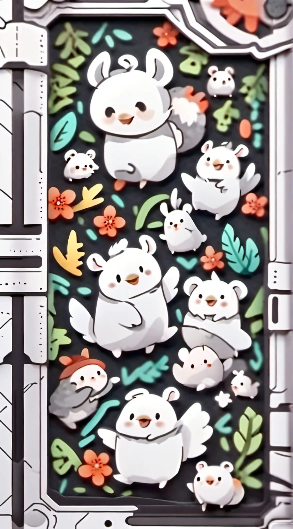 ai character: smiling critters  background