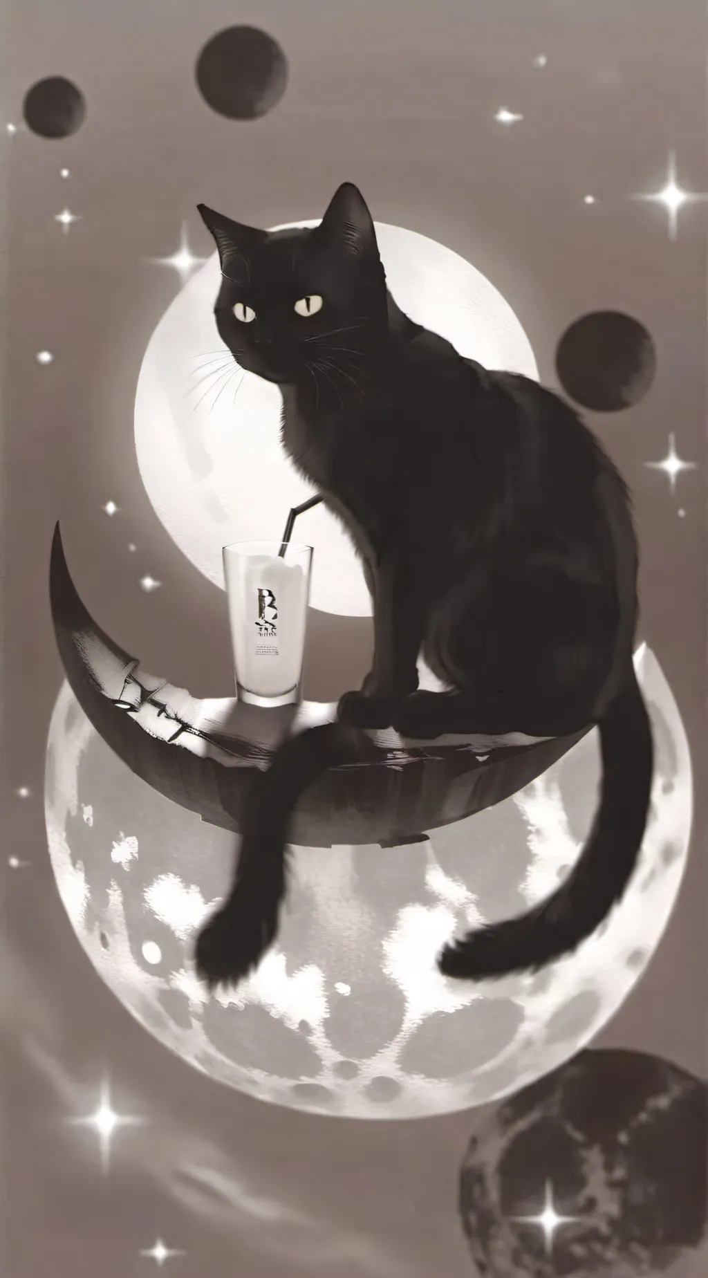 ai character:  The black cat background
