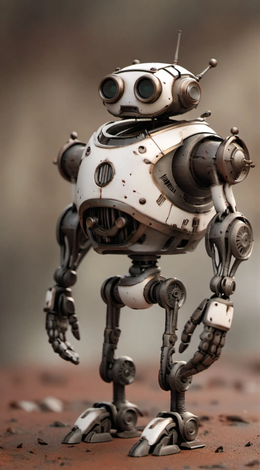 ai character: Old robot  background