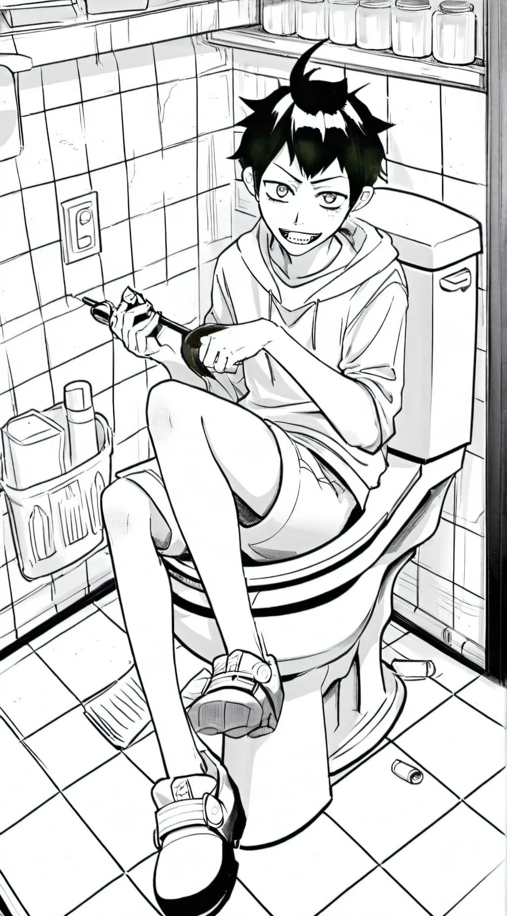 ai character: astro toilet background