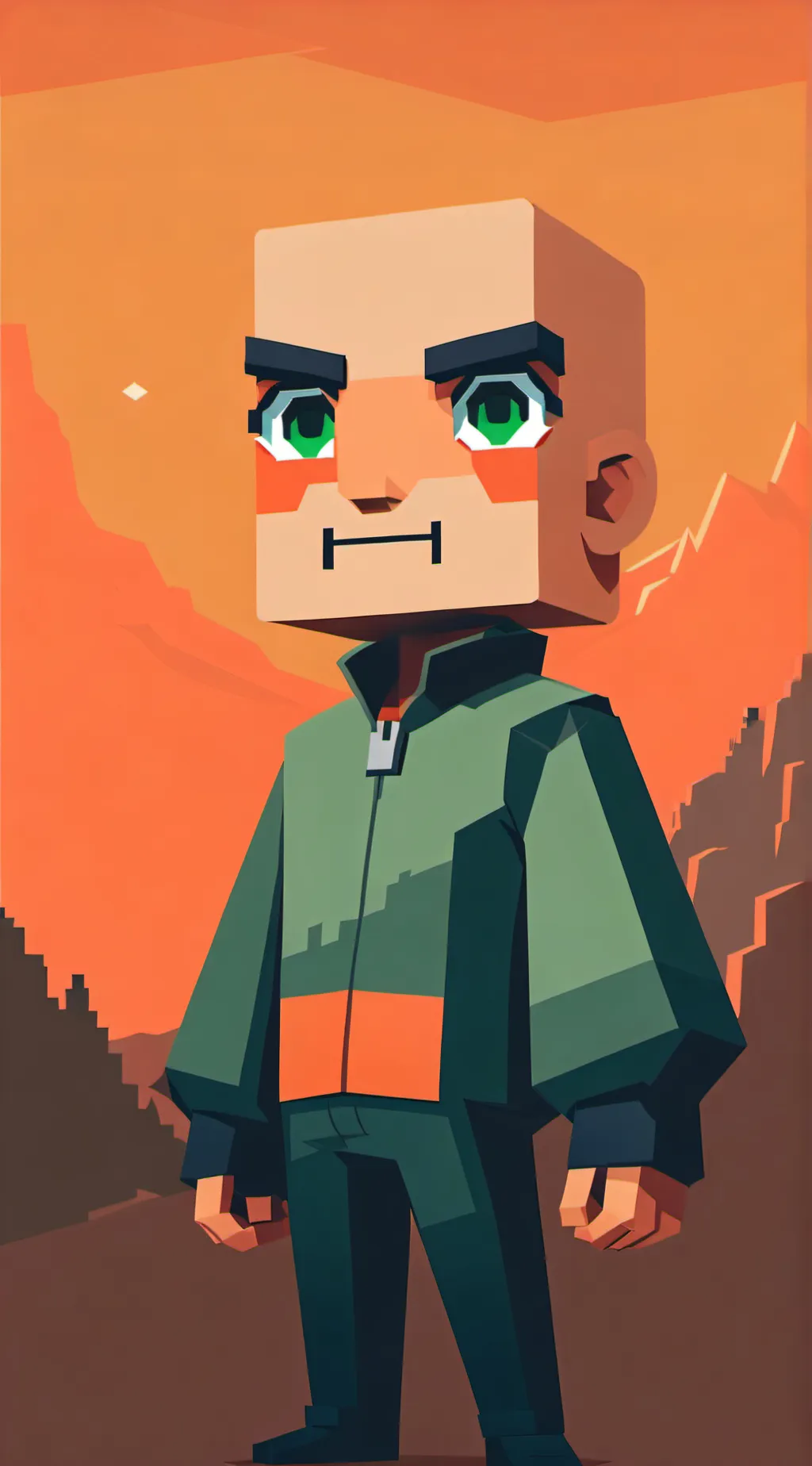 ai character: Minecraft Villager background