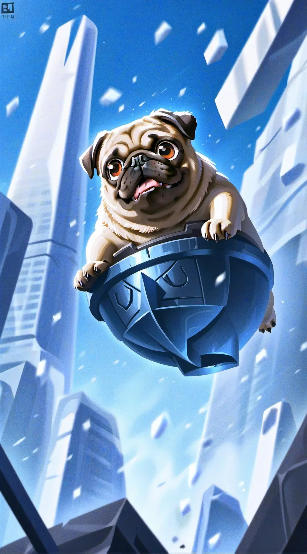 ai character: pug 👁👄👁 🍞 background