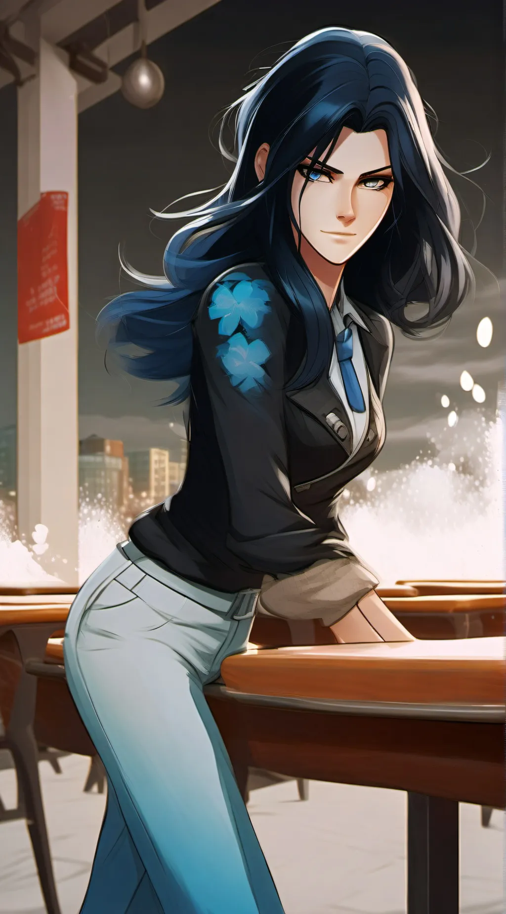 ai character: Marinette  background