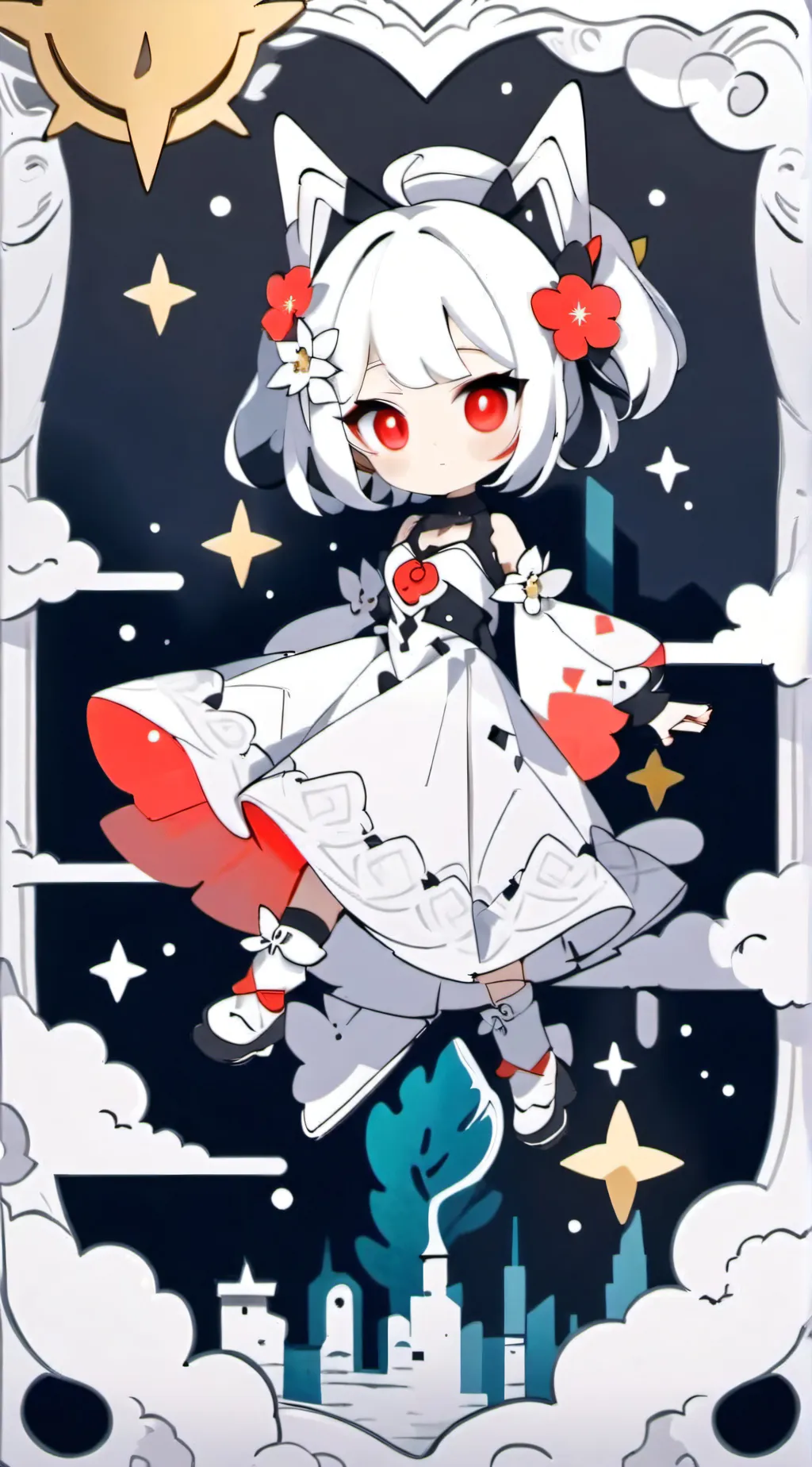 ai character: Hello kitty background