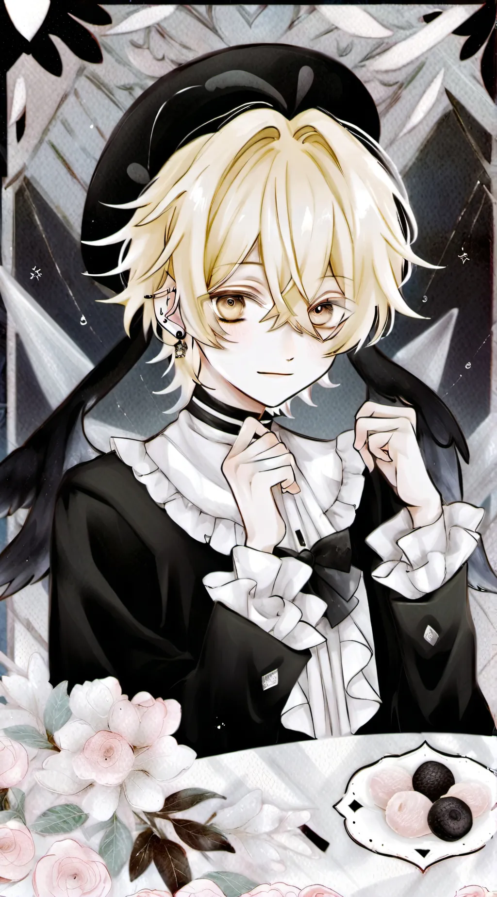 ai character: cute yandere boy background