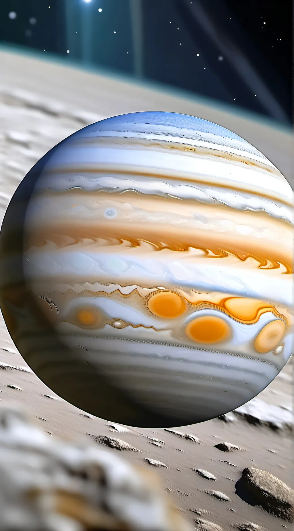 ai character: Jupiter solarballs  background