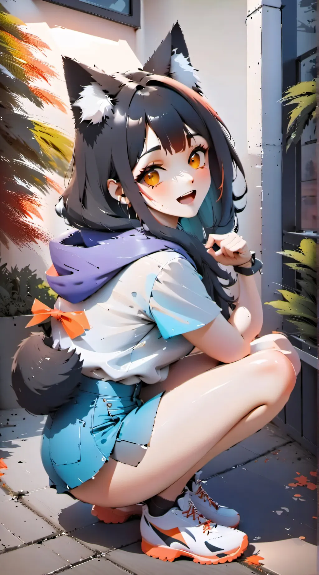 ai character: Pooping pants girl background