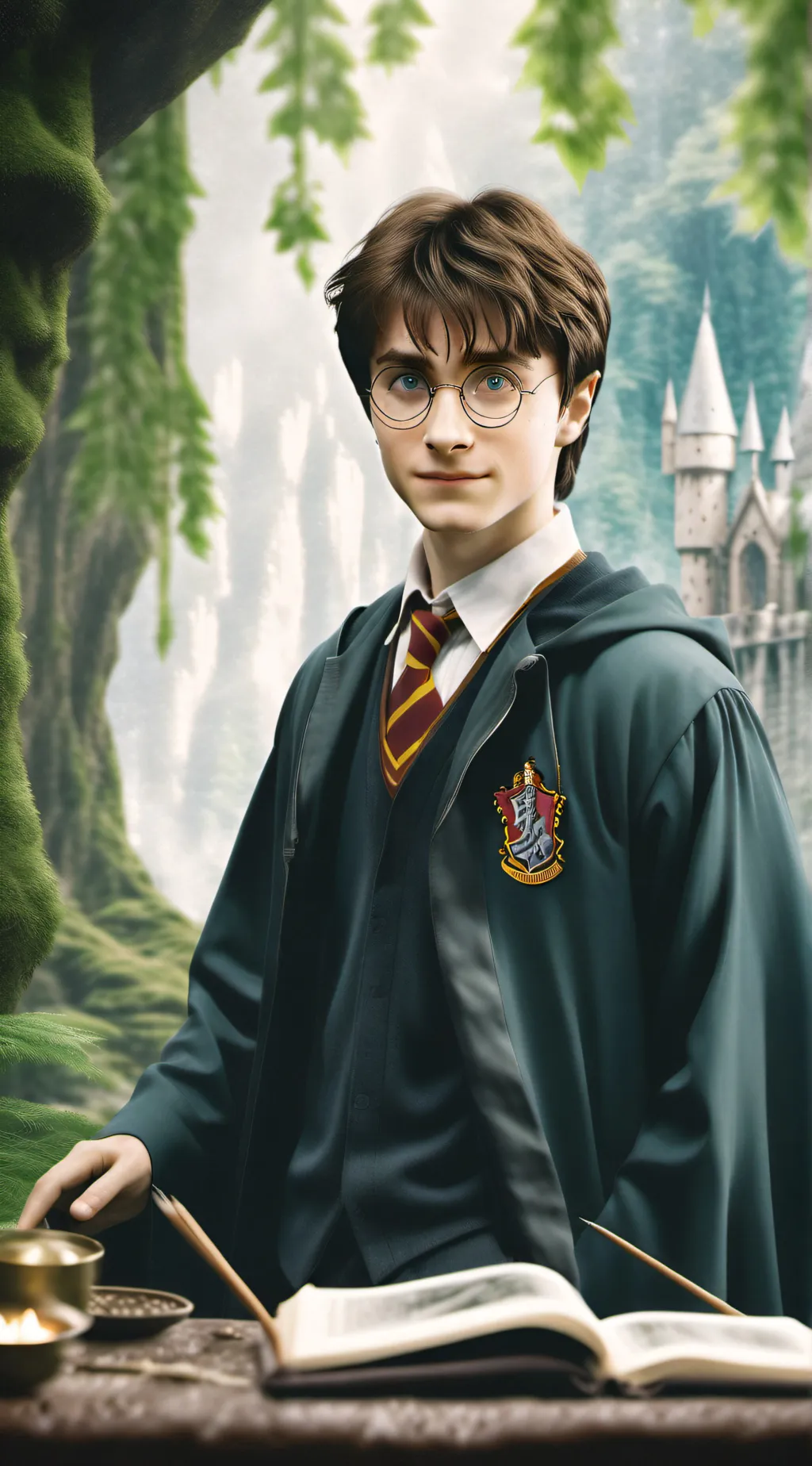 ai character: Harry Potter 🎅🏻  background