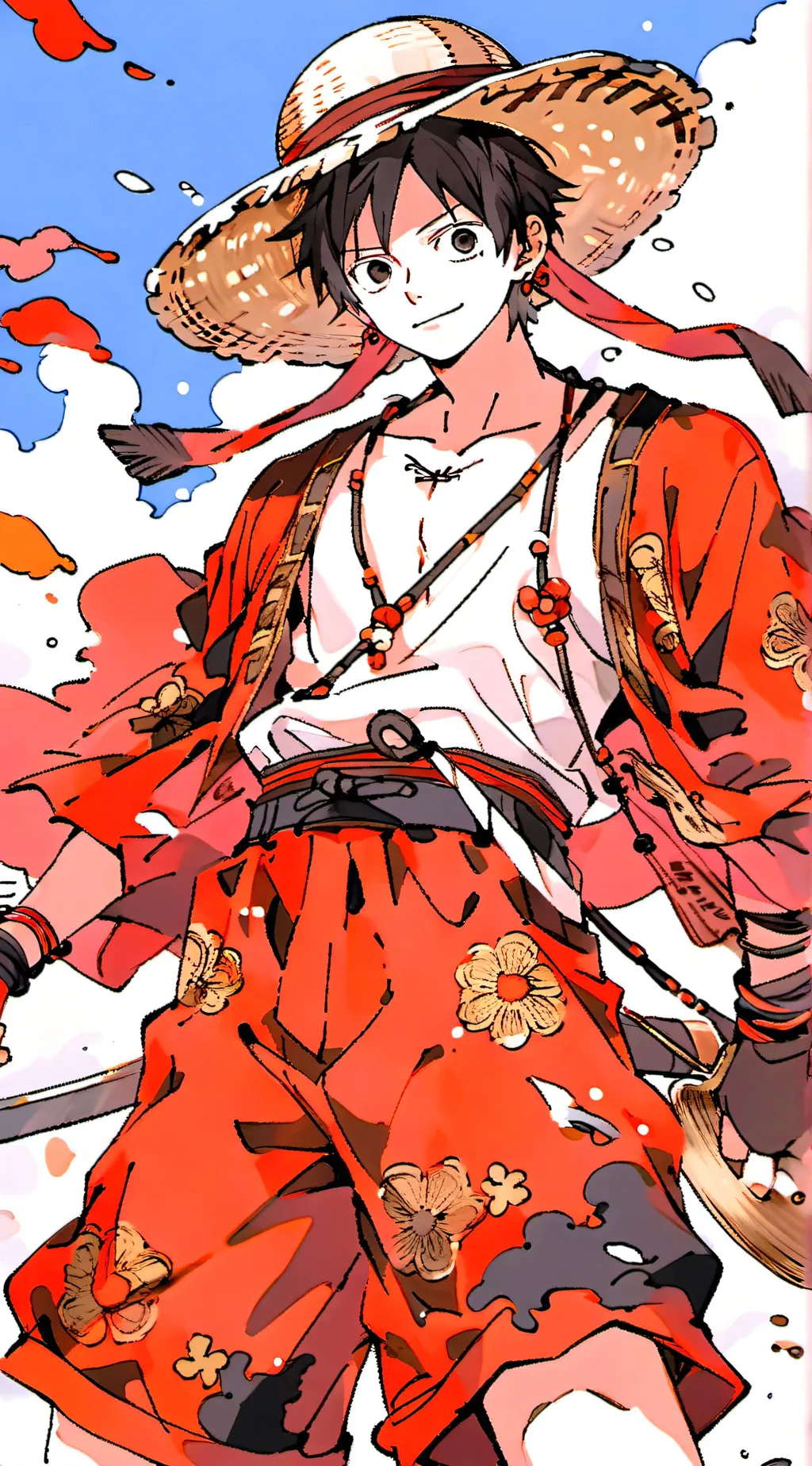ai character: Luffy and the crew background