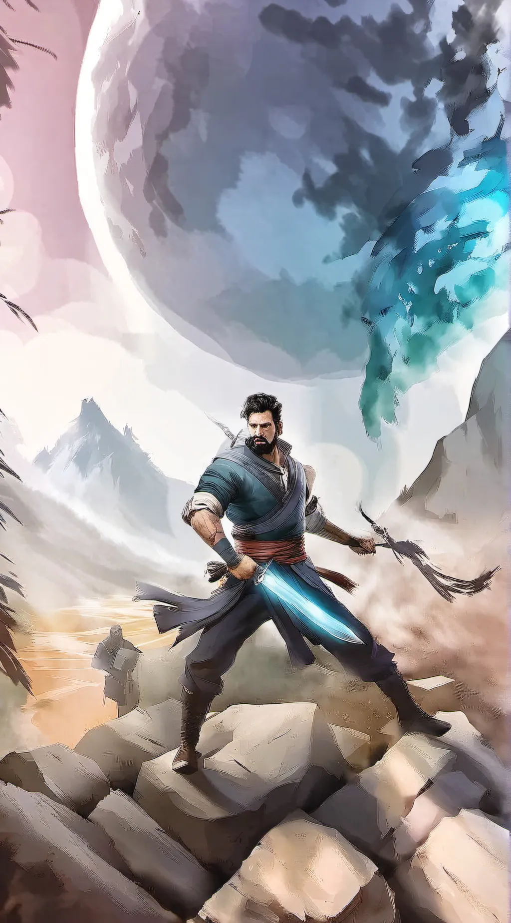 ai character: a magical warrior  background